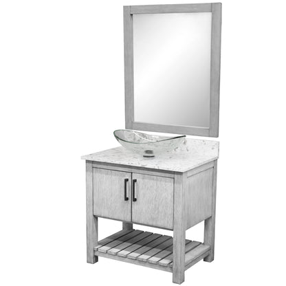 30-inch Bath Vanity with Café Mocha Quartz Counter and Sink - NOBV-30SG-6001-324C