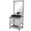 30-inch Bath Vanity w/ Storm Grey Quartz Counter, Sink & Faucet - NOBV-30SG-280MB-01141MB136