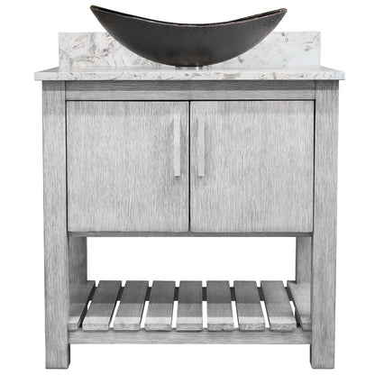 30-inch Bath Vanity with Café Mocha Quartz Counter and Sink - NOBV-30SG-6001-0088031