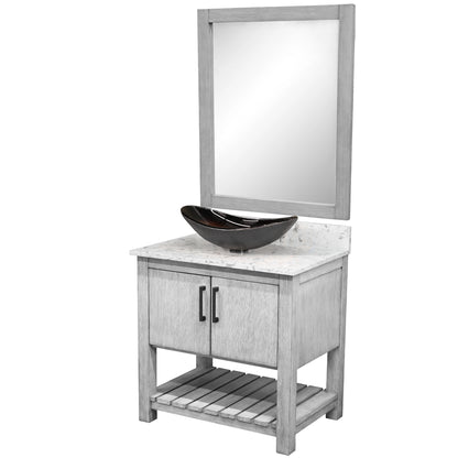 30-inch Bath Vanity with Café Mocha Quartz Counter and Sink - NOBV-30SG-6001-0088031