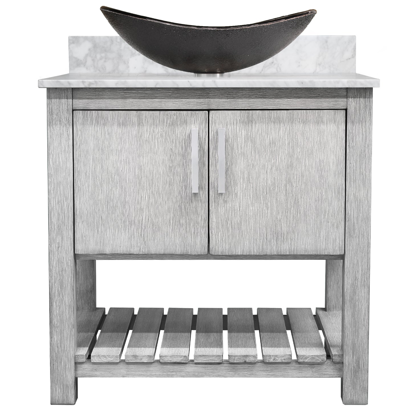 30-inch Bath Vanity with Carrara White Marble Counter and Sink - NOBV-30SG-CAR-0088031