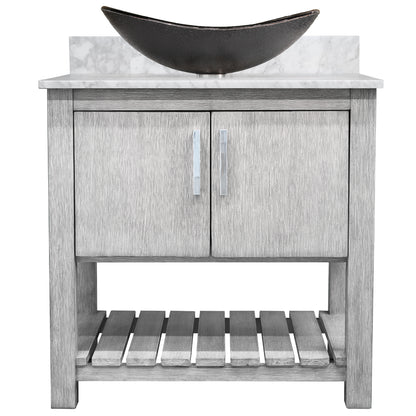 30-inch Bath Vanity with Carrara White Marble Counter and Sink - NOBV-30SG-CAR-0088031