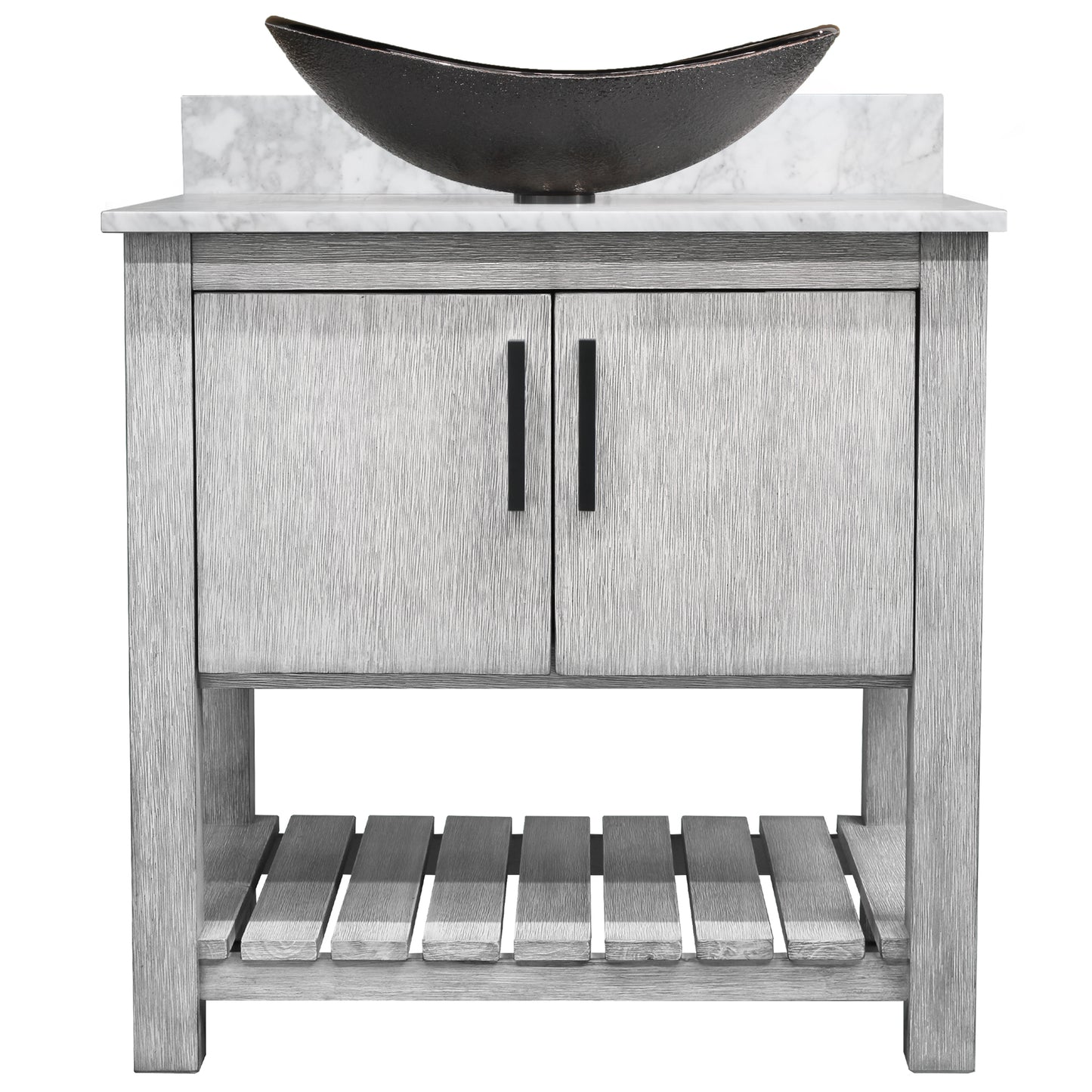 30-inch Bath Vanity with Carrara White Marble Counter and Sink - NOBV-30SG-CAR-0088031