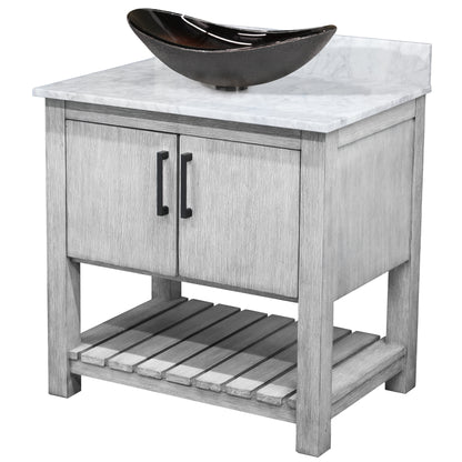 30-inch Bath Vanity with Carrara White Marble Counter and Sink - NOBV-30SG-CAR-0088031