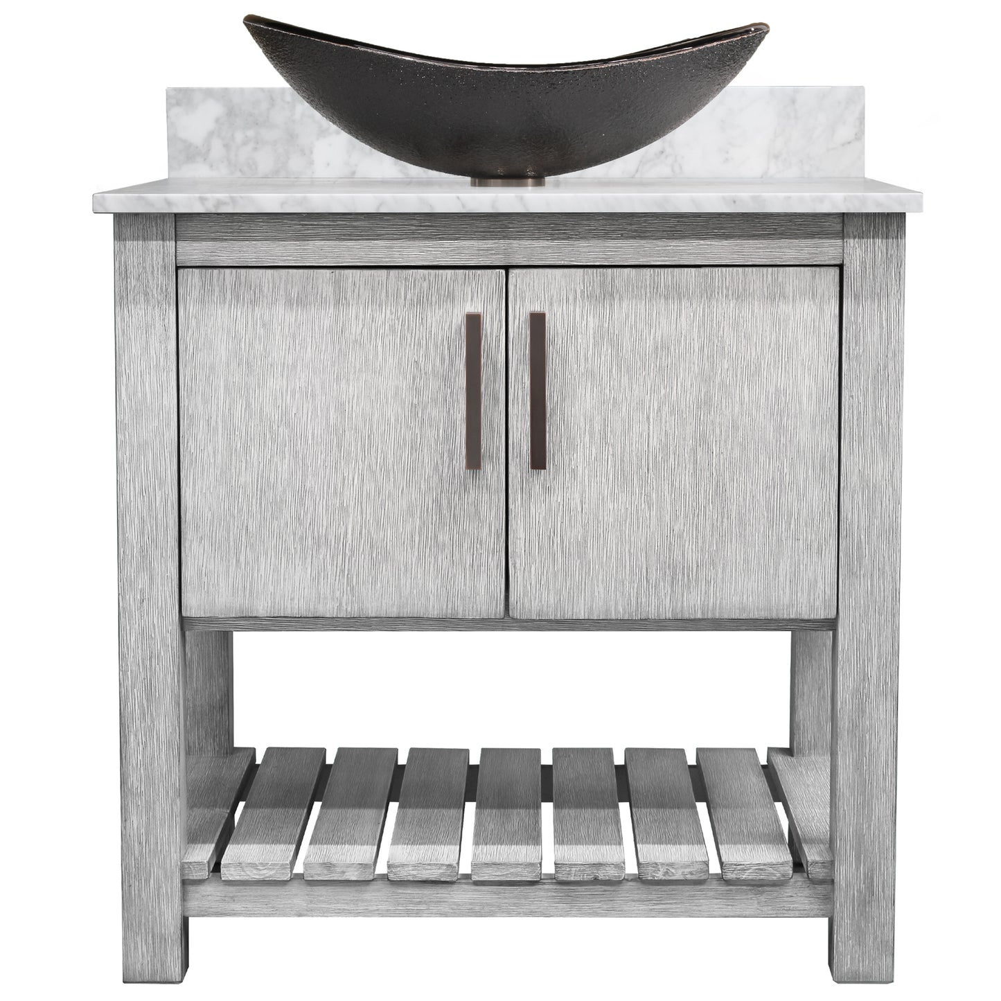 30-inch Bath Vanity with Carrara White Marble Counter and Sink - NOBV-30SG-CAR-0088031