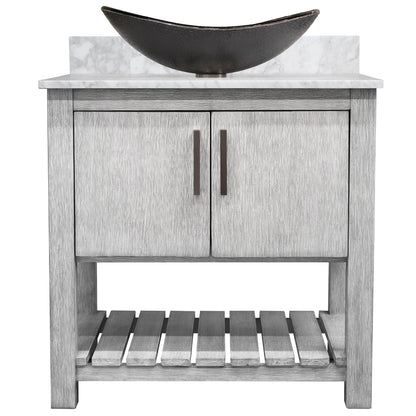 30-inch Bath Vanity with Carrara White Marble Counter and Sink - NOBV-30SG-CAR-0088031