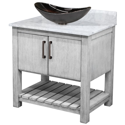 30-inch Bath Vanity with Carrara White Marble Counter and Sink - NOBV-30SG-CAR-0088031