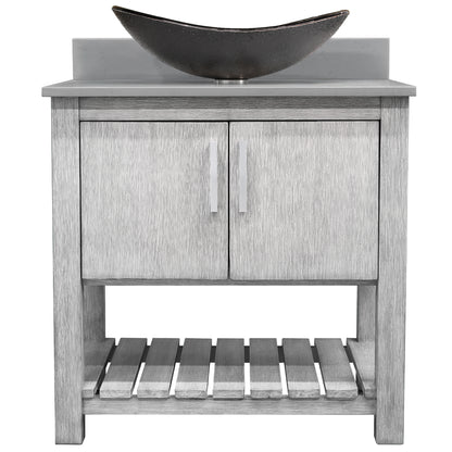 30-inch Bath Vanity with Storm Grey Quartz Counter and Sink - NOBV-30SG-280-0088031