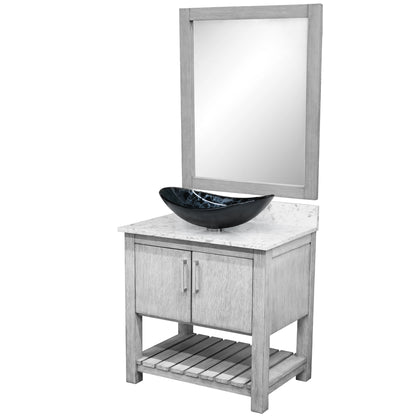 30-inch Bath Vanity with Café Mocha Quartz Counter and Sink, NOBV-30SG-6001-0128031