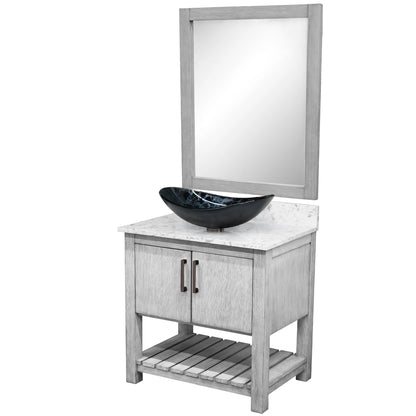 30-inch Bath Vanity with Café Mocha Quartz Counter and Sink, NOBV-30SG-6001-0128031