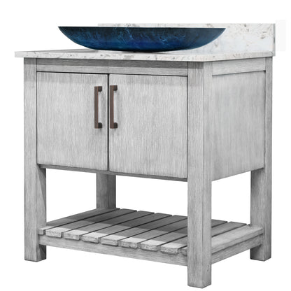 30-inch Bath Vanity with Café Mocha Quartz Counter and Sink, NOBV-30SG-6001-19034