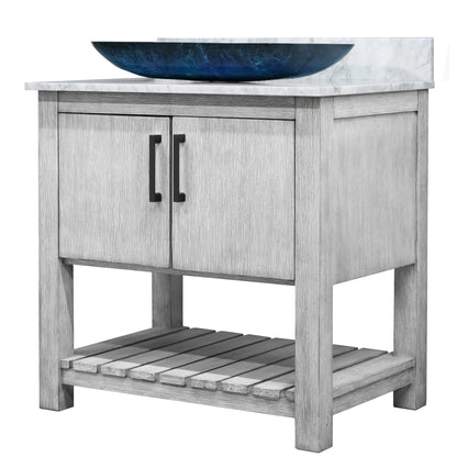 30-inch Bath Vanity with Carrara White Marble Counter and Sink, NOBV-30SG-CAR-19034