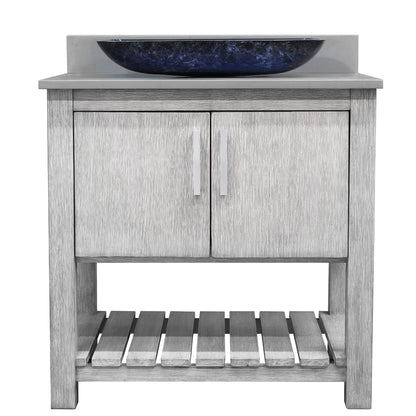 30-inch Bath Vanity with Storm Grey Counter and Sink, NOBV-30SG-280-19034