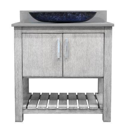 30-inch Bath Vanity with Storm Grey Counter and Sink, NOBV-30SG-280-19034