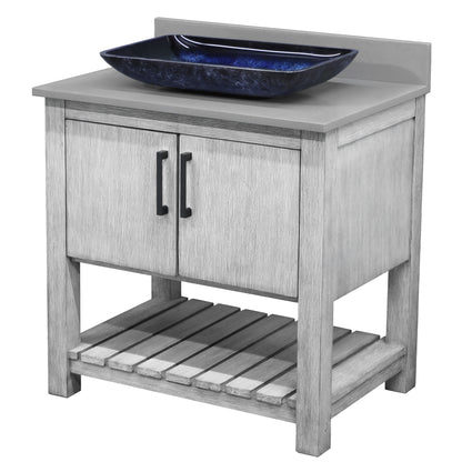 30-inch Bath Vanity with Storm Grey Counter and Sink, NOBV-30SG-280-19034