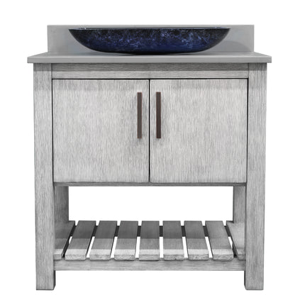 30-inch Bath Vanity with Storm Grey Counter and Sink, NOBV-30SG-280-19034