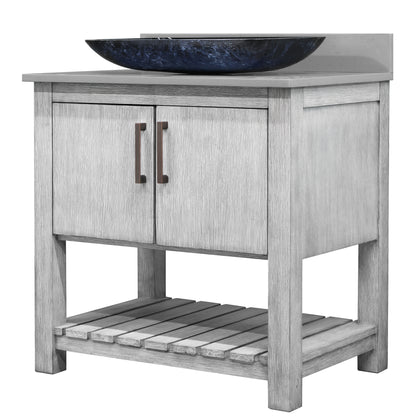30-inch Bath Vanity with Storm Grey Counter and Sink, NOBV-30SG-280-19034
