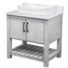 30-inch Bath Vanity with Carrara White Marble Counter and Sink - NOBV-30SG-CAR-01141