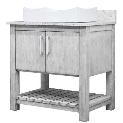 30-inch Bath Vanity with Café Mocha Quartz Counter and Sink - NOBV-30SG-6001-1141