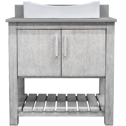 30-inch Bath Vanity with Storm Grey Quartz Counter and Sink - NOBV-30SG-280-01141