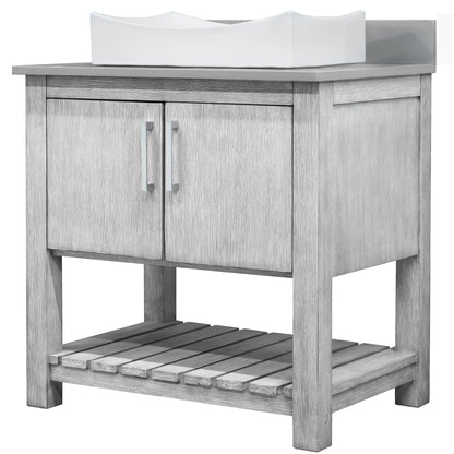 30-inch Bath Vanity with Storm Grey Quartz Counter and Sink - NOBV-30SG-280-01141