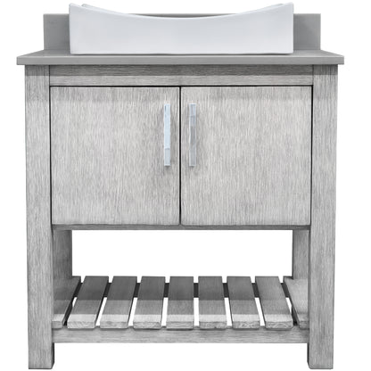30-inch Bath Vanity with Storm Grey Quartz Counter and Sink - NOBV-30SG-280-01141