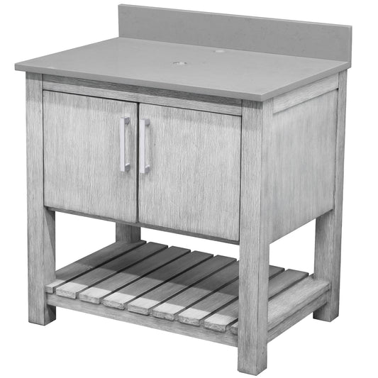 30-inch Vanity with Storm Grey Quartz Counter NOBV-30SG-280