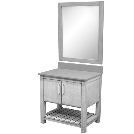 30-inch Vanity with Storm Grey Quartz Counter NOBV-30SG-280