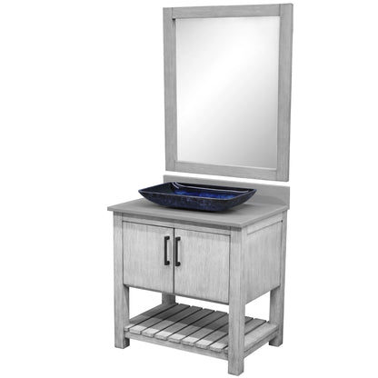 30-inch Bath Vanity with Storm Grey Counter and Sink, NOBV-30SG-280-19034
