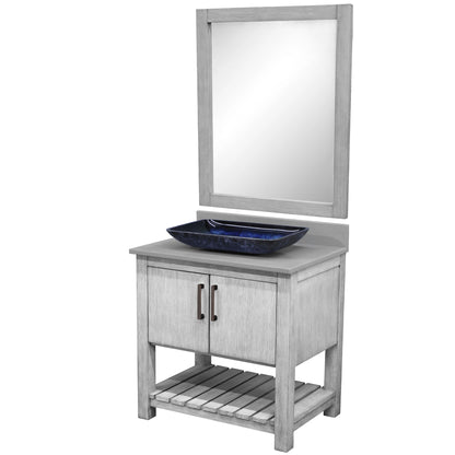 30-inch Bath Vanity with Storm Grey Counter and Sink, NOBV-30SG-280-19034