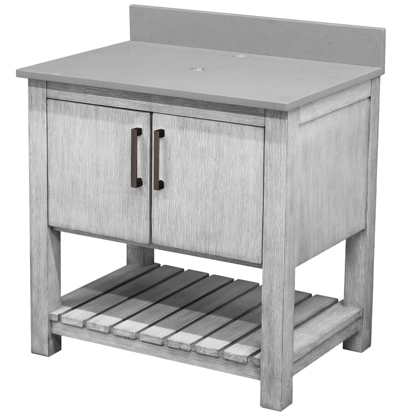 30-inch Vanity with Storm Grey Quartz Counter NOBV-30SG-280