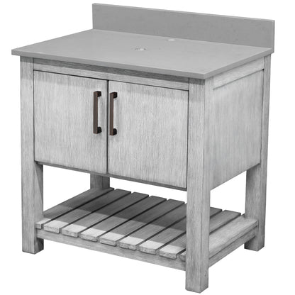 30-inch Vanity with Storm Grey Quartz Counter NOBV-30SG-280