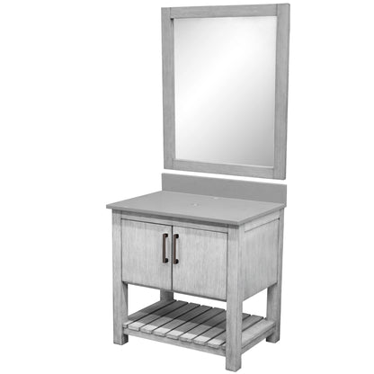 30-inch Vanity with Storm Grey Quartz Counter NOBV-30SG-280