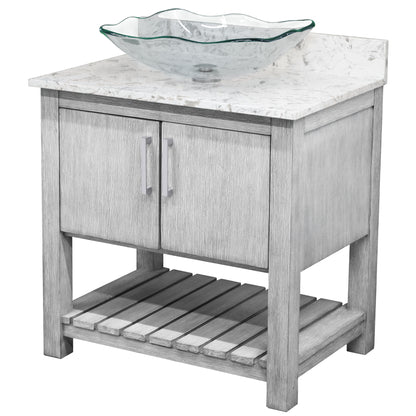 30-inch Bath Vanity with Café Mocha Quartz Counter and Sink - NOBV-30SG-6001-317C