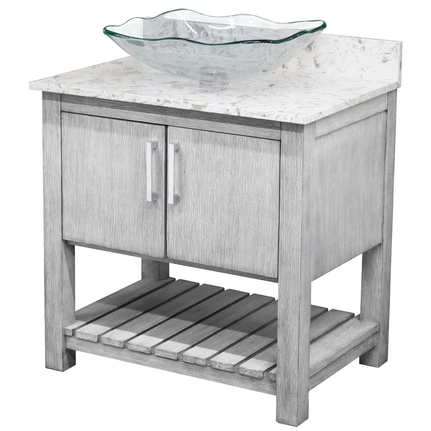 30-inch Bath Vanity with Café Mocha Quartz Counter and Sink - NOBV-30SG-6001-317C