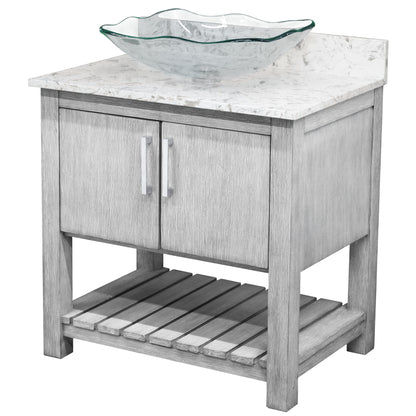 30-inch Bath Vanity with Café Mocha Quartz Counter and Sink - NOBV-30SG-6001-317C