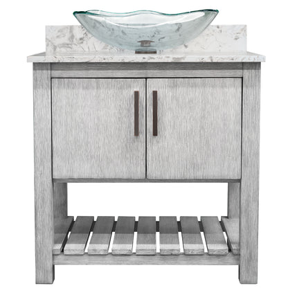 30-inch Bath Vanity with Café Mocha Quartz Counter and Sink - NOBV-30SG-6001-317C