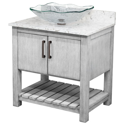 30-inch Bath Vanity with Café Mocha Quartz Counter and Sink - NOBV-30SG-6001-317C