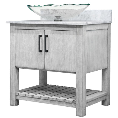 30-inch Bath Vanity with Carrara White Marble Counter and Sink - NOBV-30SG-CAR-317C