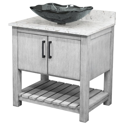 30-inch Bath Vanity with Café Mocha Quartz Counter and Sink - NOBV-30SG-6001-317G