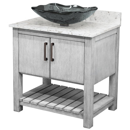 30-inch Bath Vanity with Café Mocha Quartz Counter and Sink - NOBV-30SG-6001-317G