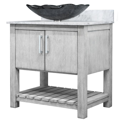 30-inch Bath Vanity with Carrara White Marble Counter and Sink - NOBV-30SG-CAR-317G