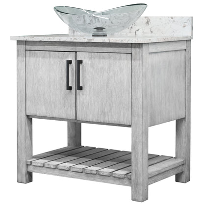 30-inch Bath Vanity with Café Mocha Quartz Counter and Sink - NOBV-30SG-6001-324C