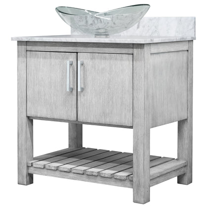 30-inch Bath Vanity with Carrara White Marble Counter and Sink - NOBV-30SG-CAR-324C