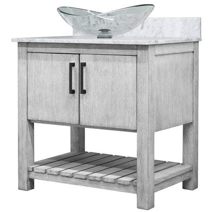 30-inch Bath Vanity with Carrara White Marble Counter and Sink - NOBV-30SG-CAR-324C