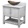 30-inch Bath Vanity with Carrara White Marble Counter and Sink - NOBV-30SG-CAR-324T