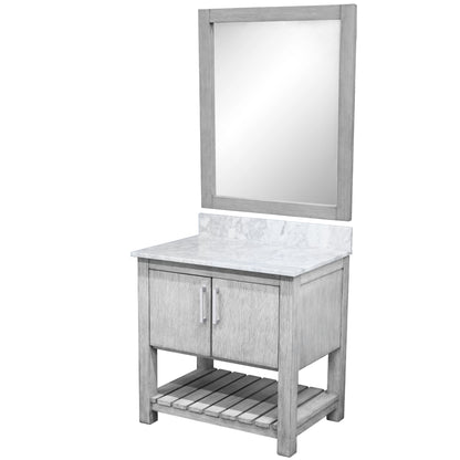 30-inch Vanity with Carrara White Marble Counter NOBV-30SG-CAR