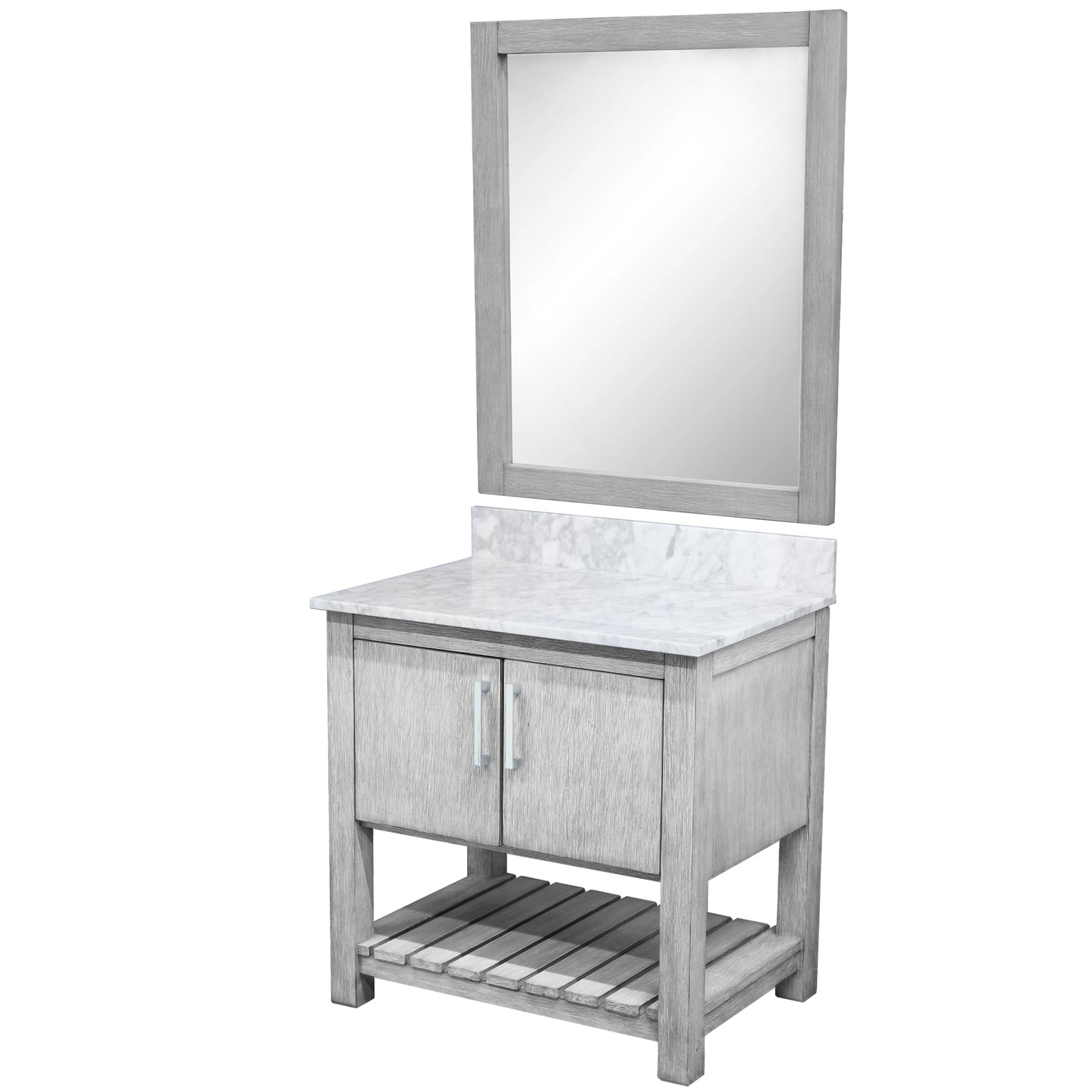 30-inch Vanity with Carrara White Marble Counter NOBV-30SG-CAR