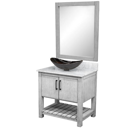 30-inch Bath Vanity with Carrara White Marble Counter and Sink - NOBV-30SG-CAR-0088031