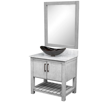 30-inch Bath Vanity with Carrara White Marble Counter and Sink - NOBV-30SG-CAR-0088031
